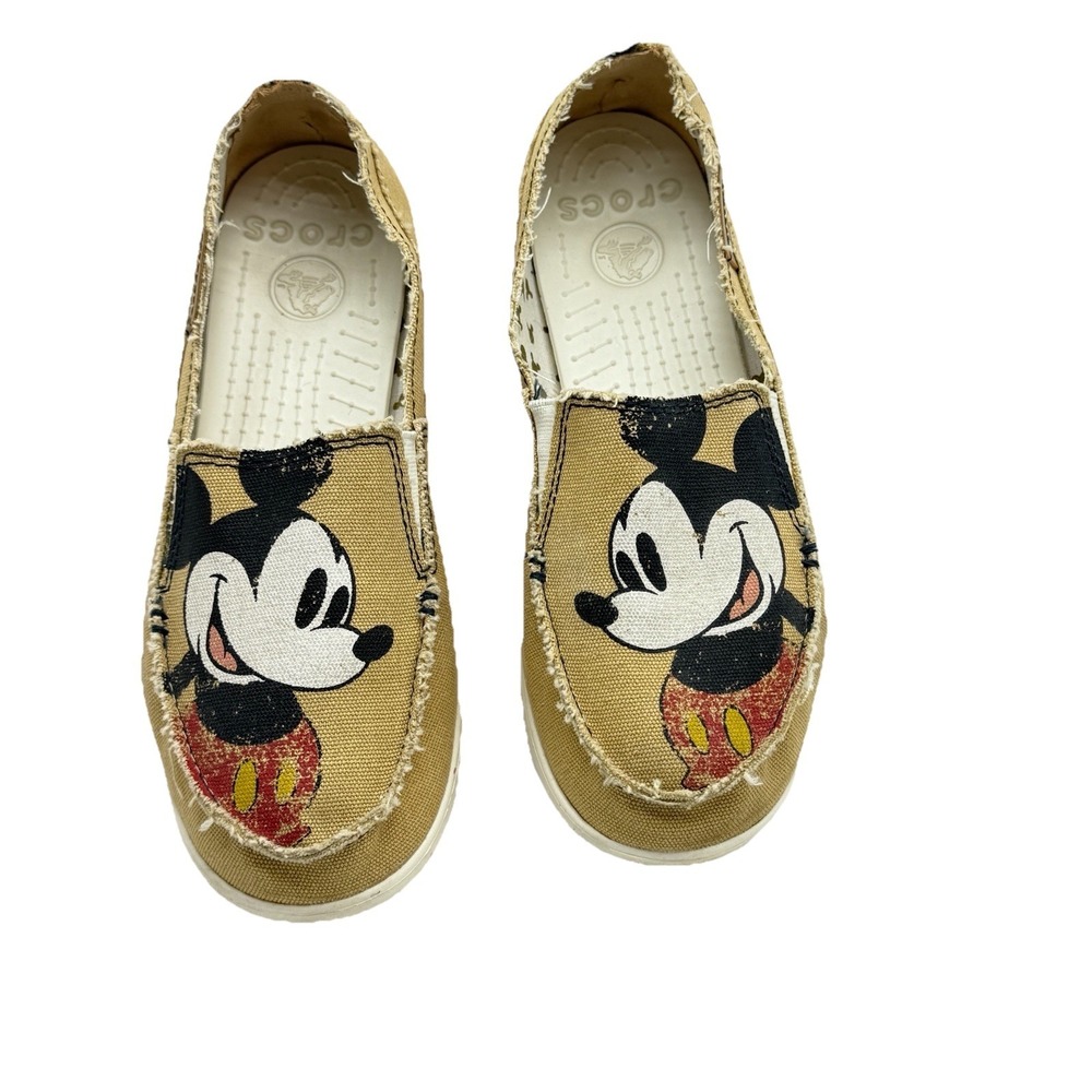 Crocs Disney Mickey Mouse Distressed Canvas Loafers Women's Size 9 Disneybound